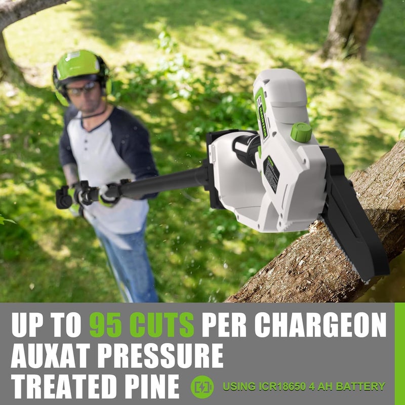 GARDTEC 20V MAX* Brushless Cordless Pole Saw + 6 Inch Mini Chainsaw Cordless, 99-inch Max Reach & Multi-Angle for Tree Branches Pruning, Wood Cutting(2.0Ah Battery and Charger Included) - Image 2